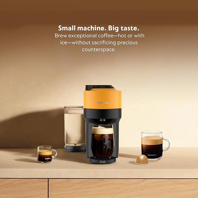 Nespresso Vertuo Pop+ Coffee and Espresso Machine by De'Longhi, Mango Yellow - Image 2