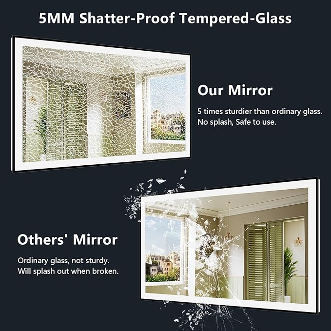 YEELAIT 60x36 Inch LED Bathroom Mirror - Image 7