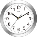 HITO 10 Inch Silent Wall Clock Battery Operated Non Ticking Glass Cover Silver by hito