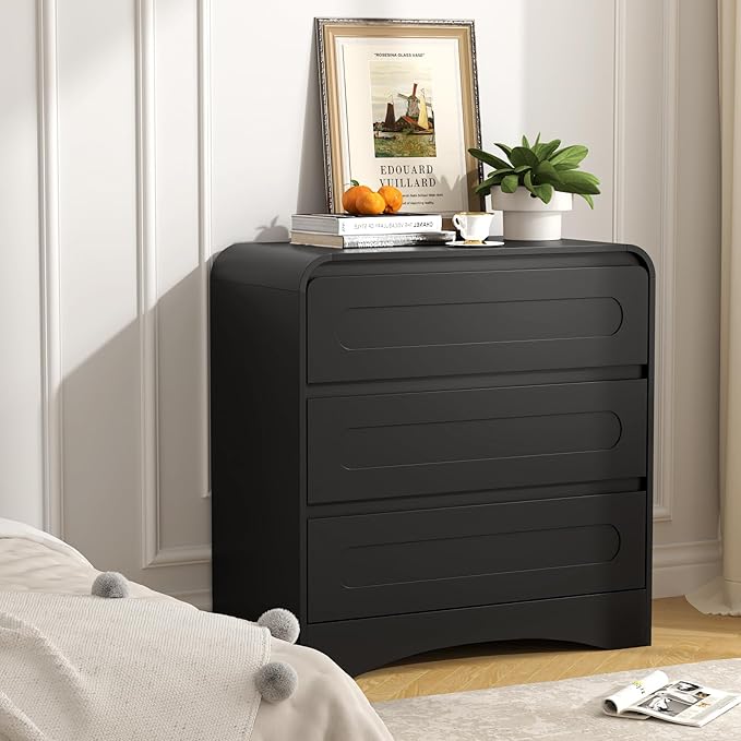 3 Drawer Dressers for Bedroom, Large Modern Dressers by SOLACEFURNITURE