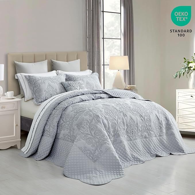 CHIXIN Oversized Bedspread Coverlet Set King Size - Image 2