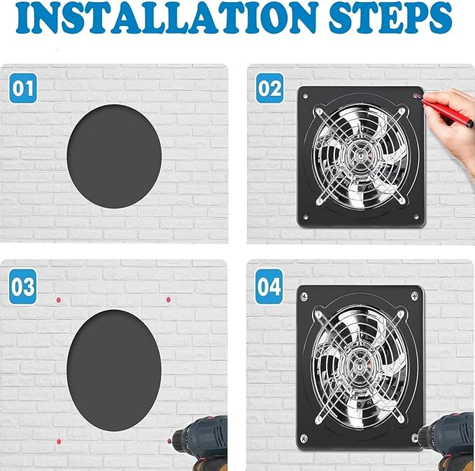 Aydomer 8 Inch Exhaust Fan Metal Ventilation Fan - Image 6