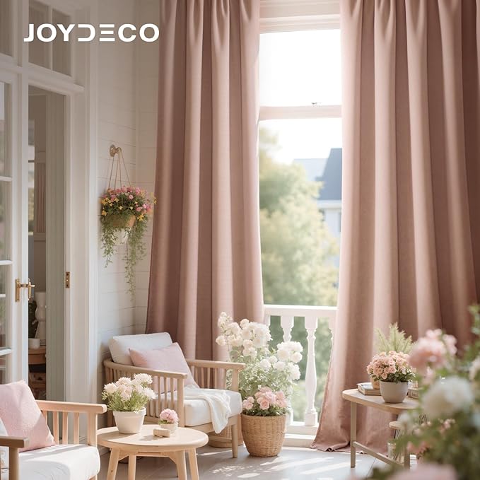 Joydeco Candy Pink Velvet Curtains 96 Inches 2 Panels, Luxury Thermal Insulated - Image 4