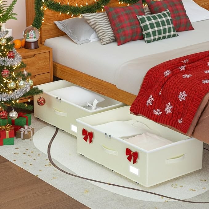 Under Bed Storage with Wheels, No Assemble Required 10 inches height Under Bed - Image 4