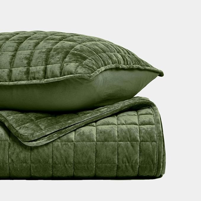 RECYCO Luxury Velvet Quilt Set Full Queen Size Bedding Sets, Ultra Soft Velvet - Image 5