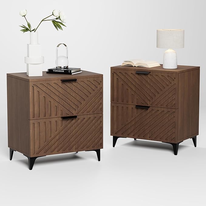 Royal Windsor Small Fluted Nightstand Set of 2 by RoyalWindsor