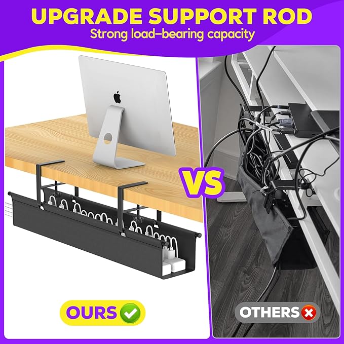 Large Under Desk Cable Management Tray, REFLYING 29.1" Cable Management Under - Image 6