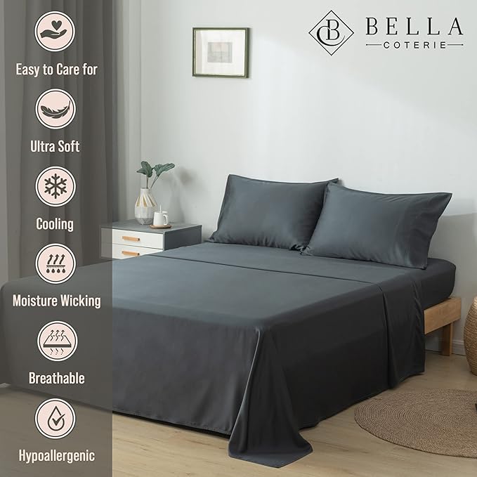 Bella Coterie Luxury Bamboo Viscose Full Size Sheet Set | 100% Organically - Image 2