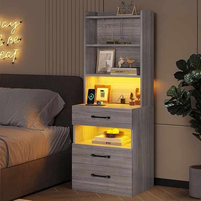 VIAGDO Tall Nightstand Set of 2 - Image 7