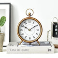 Small Gold Table and Shelf Desk Clock, Vintage Small Table Clock on Stand by MICWIC
