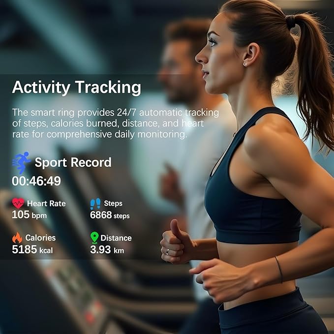 Smart Health Ring for Women Men, Fitness Tracker Ringwith Heart Rate, Blood - Image 4