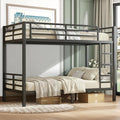 Twin XL Over Twin XL Bunk Bed Frame, Heavy Duty Metal Loft Bed by Unknown