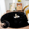 Round Rugs 6ft Faux Rabbit Fur Rug Fluffy Rug by ORINOVA