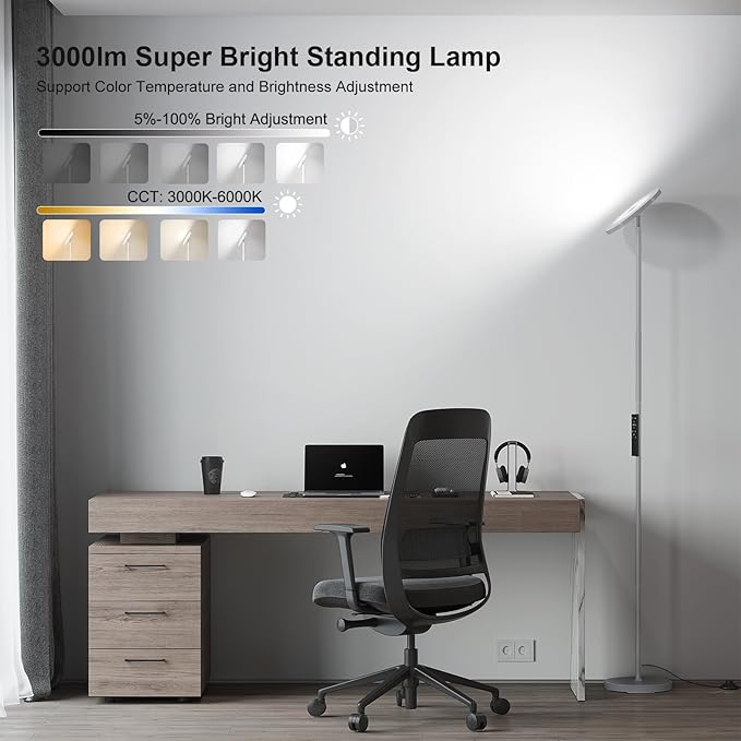 SUNMORY Floor Lamps for Living Room, 32W/3000LM Super Bright LED Floor Lamp - Image 2