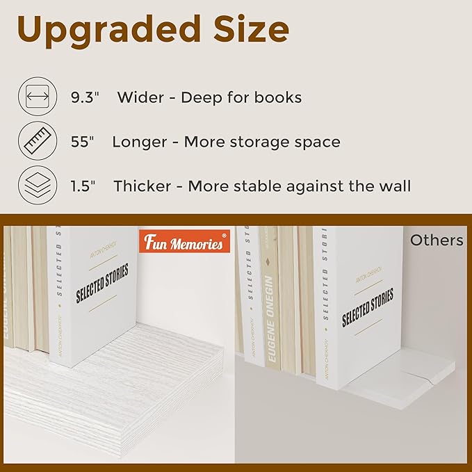 Fun Memories Floating Shelves for Wall, 48 x 9.3 Large Floating Shelf Wall - Image 6