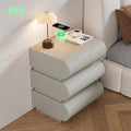 homary Smart Nightstand Modern White Leather Nightstands by Homary