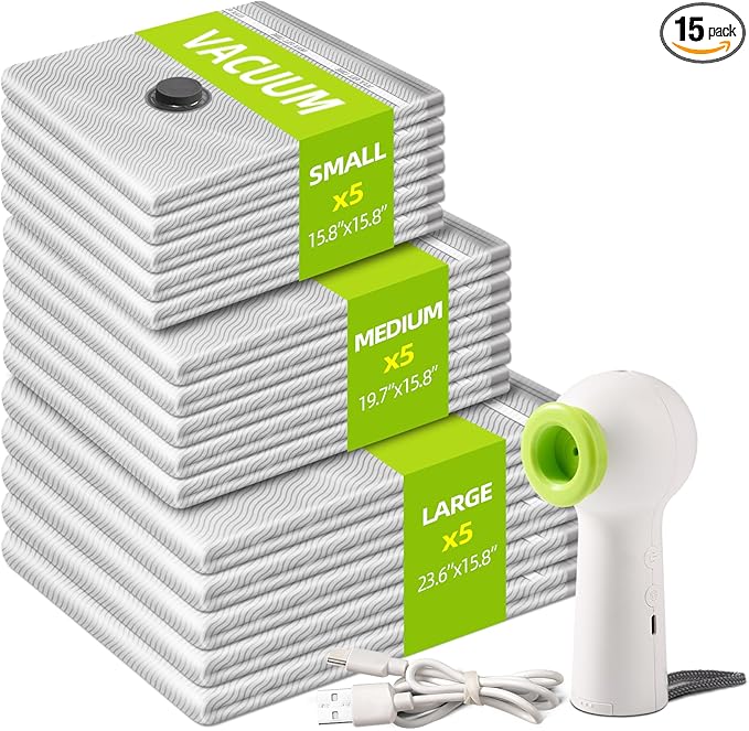 VACKFOX 15 Pack Vacuum Seal Bags by VACKFOXVacuumStorageBags