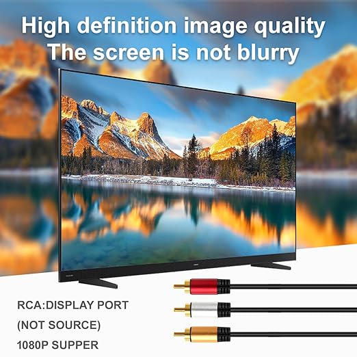 HDMI to RCA 10FT Cable with IC, HDMI Male to 3-RCA SV AV Cable Video Audio - Image 3