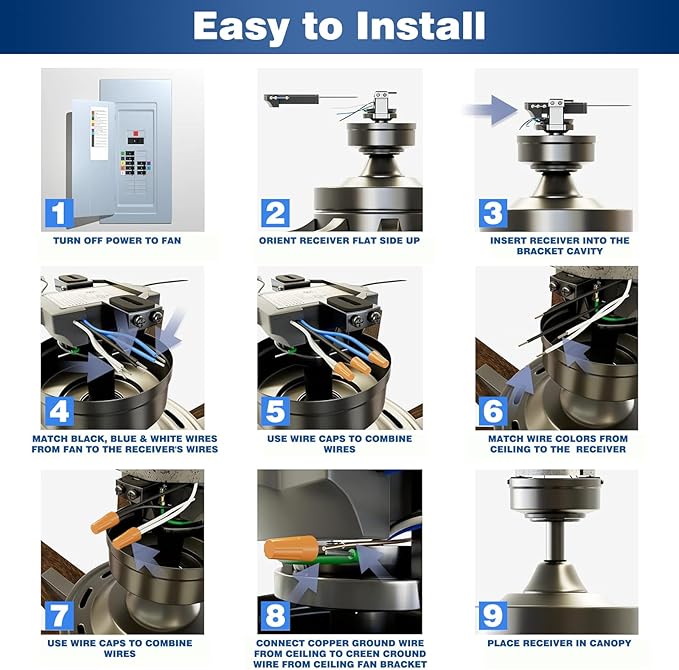 Universal Ceiling Fan Remote Control Kit Replacement - Image 7