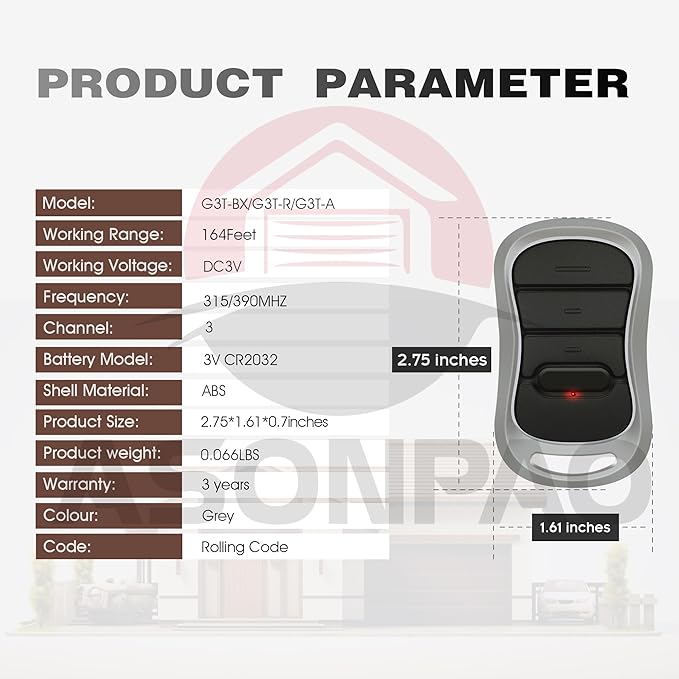 3 for Genie Garage Door Opener Remote G3T-A G3T-R G3T-BX - Image 7