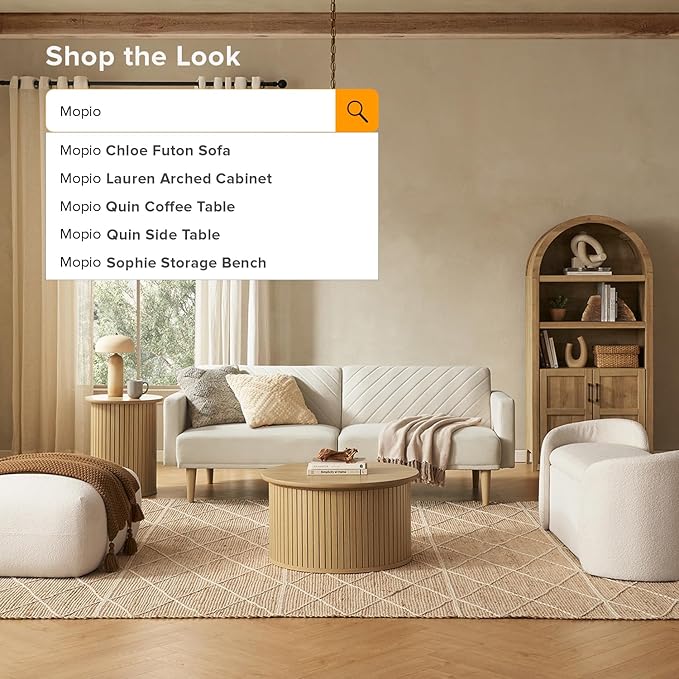 mopio Quin Tambour Round Circle Coffee Table - Image 5