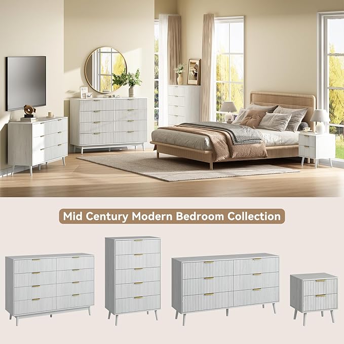 CARPETNAL Fluted 8 Drawer Dresser - Image 5