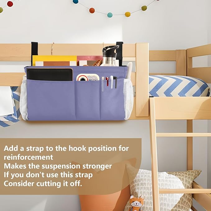 Purple Bedside Caddy Storage Bag Bedside Organizer - Image 6