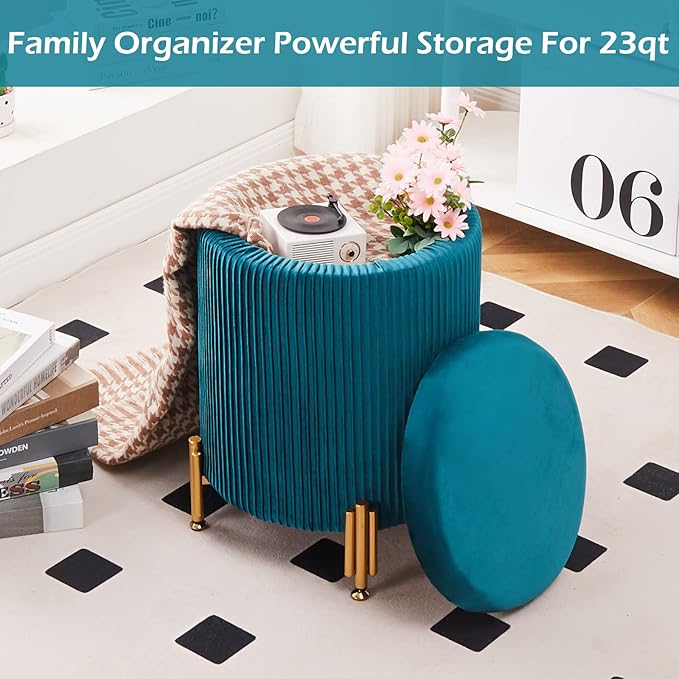 Mxfurhawa Round Ottoman Foot Stool - Image 3