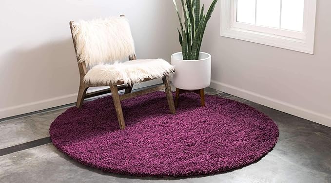 Unique Loom Solid Shag Collection Area Rug - Image 2