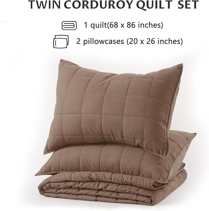 KASENTEX Twin Quilt Set 68"x86" – Soft Washed 3-Layer Lightweight Bedspread - Image 6