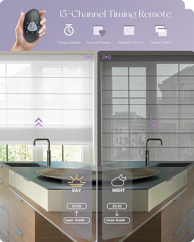 Graywind Smart Roman Shades 20% Blackout Compatible - Image 5