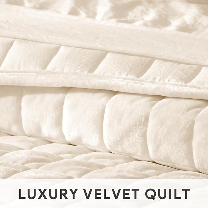 RECYCO Luxury Velvet Quilt Set Full Queen Size, Lightweight Velvet Comforter Set - Image 4