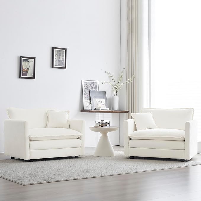mikibama 41.4 Inch Single Seat Sofa, Chenille Comfy Deep Upholstered Couch - Image 5