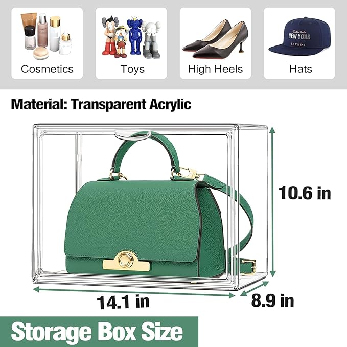 X-Large Acrylic Display Case Size 14 Sneaker Shoe Box - Image 2
