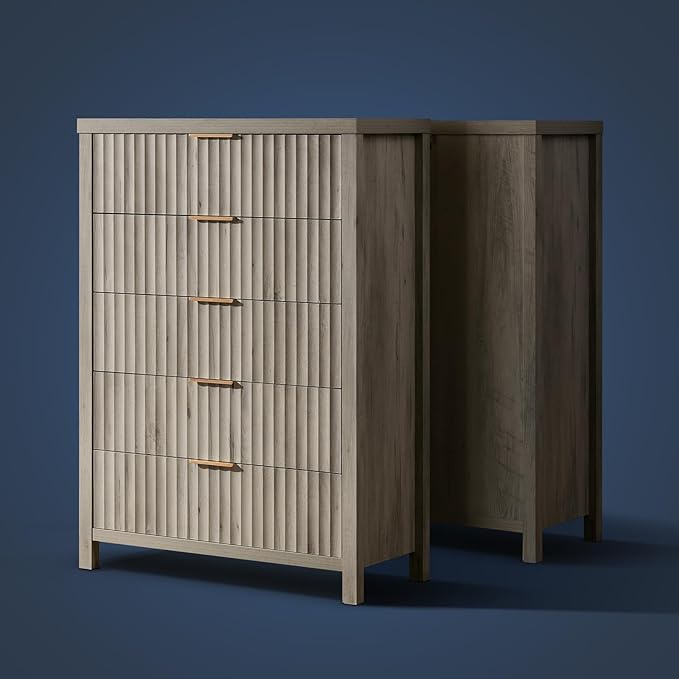 5 Drawers Dresser for Bedroom, 44 Inches Tall Modern Bedroom Dressers, Chest of - Image 8