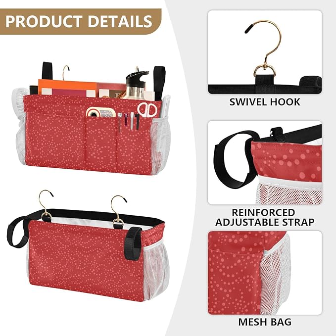 Bedside Caddy Hanging Bunk Bed Caddy Bed Organizer Hanging Pocket - Image 5