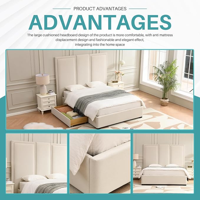 YUHUASHI Queen Size Bed Frame - Image 6