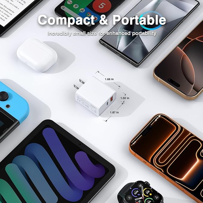3 Pieces USB C Wall Charger for iPhone 14/15/16/17 Pro Max Plus Cube, 20W PD - Image 5