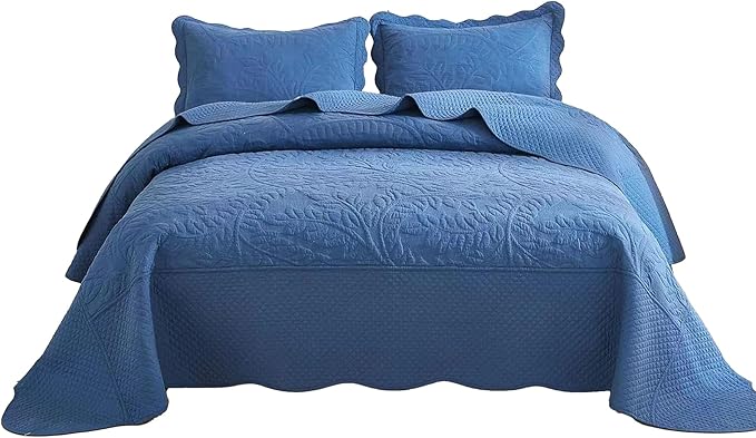 MarCielo 3-Piece 100% Cotton Oversized Bedspread Lightweight Quilt Coverlet - Image 6