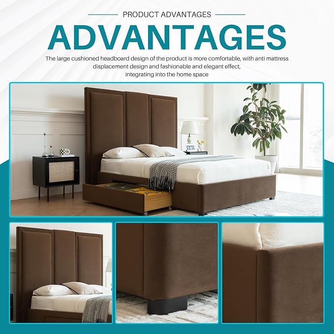 YUHUASHI Queen Size Bed Frame - Image 6