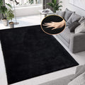 Black Fluffy Rug 5x8 Area Rugs for Bedroom Fuzzy Bunny Washable Fur Rugs for by ORINOVA