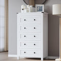 Tall 5-Drawer Dresser, Modern Wooden Storage Chest of Drawers, Dresser TV Stand by BORNOON