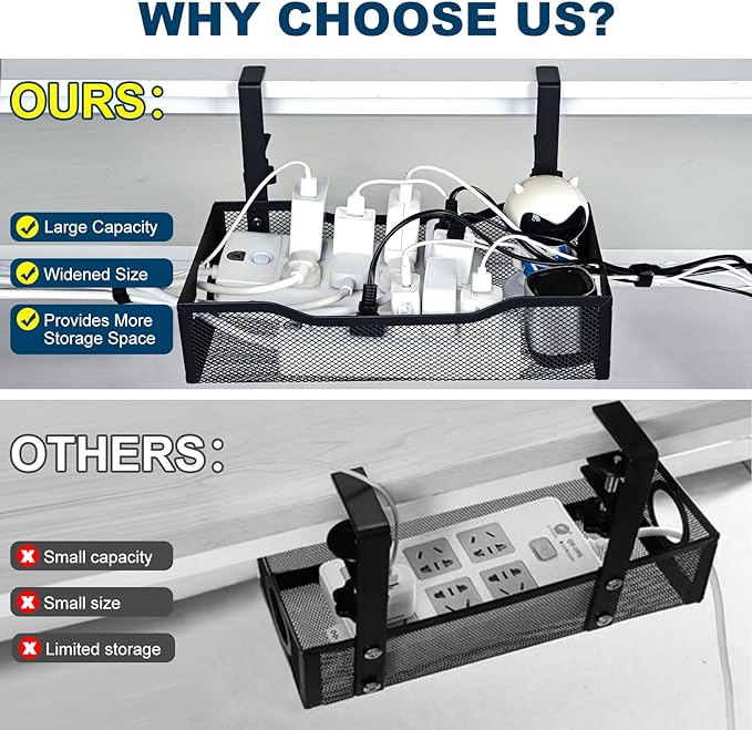 Large Under Desk Cable Management Tray - Image 2