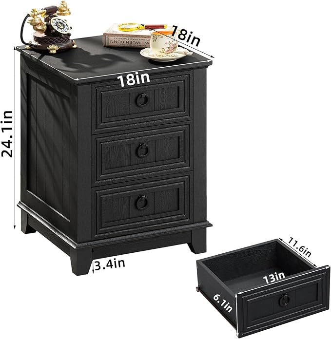 Farmhouse Night Stand Set of 2, Dresser - Image 3