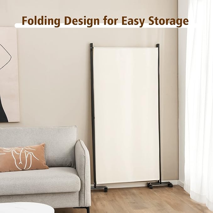 GOFLAME 3 Panel Folding Room Divider, 6FT Rolling Privacy Screen - Image 6