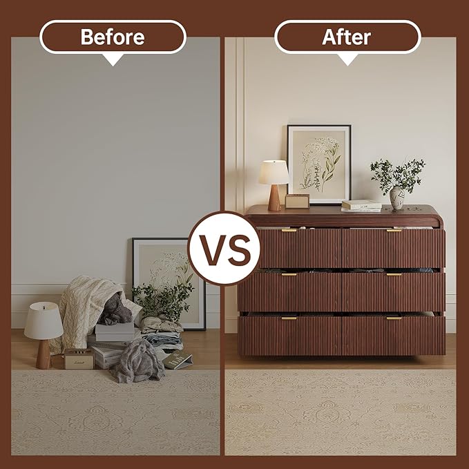FURSUN Fluted 6 Drawers Dresser - Image 5