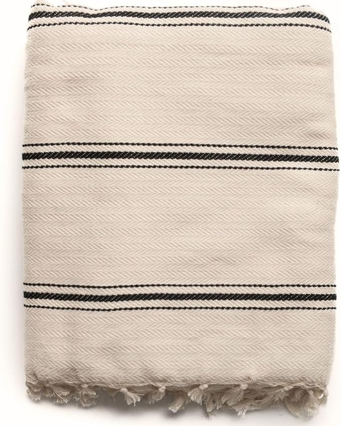 The Loomia 100% Cotton Luxury Woven Turkish King Size Blanket by TheLoomia