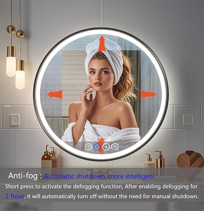 Wall-Mounted Round Bathroom Mirror - Image 3