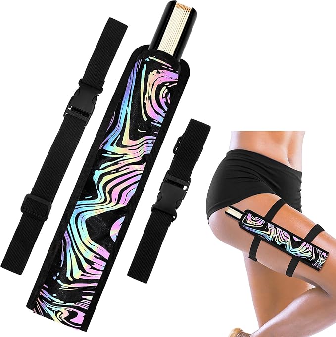 Summer Rave Fan Thigh Holster Rave Fan Holder Folding Hand Pouch Foldable by Cosblank