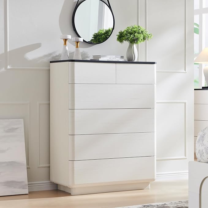 ACCOHOHO 6 Drawer Dresser for Bedroom, 42 Inch Tall Modern Chest of Drawers by ACCOHOHO